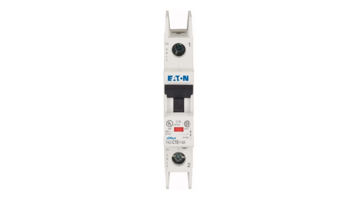 Eaton MCB Leitungsschutzschalter Typ C, 1-polig 16A 240 → 415V, Abschaltvermögen 10 kA xEffect