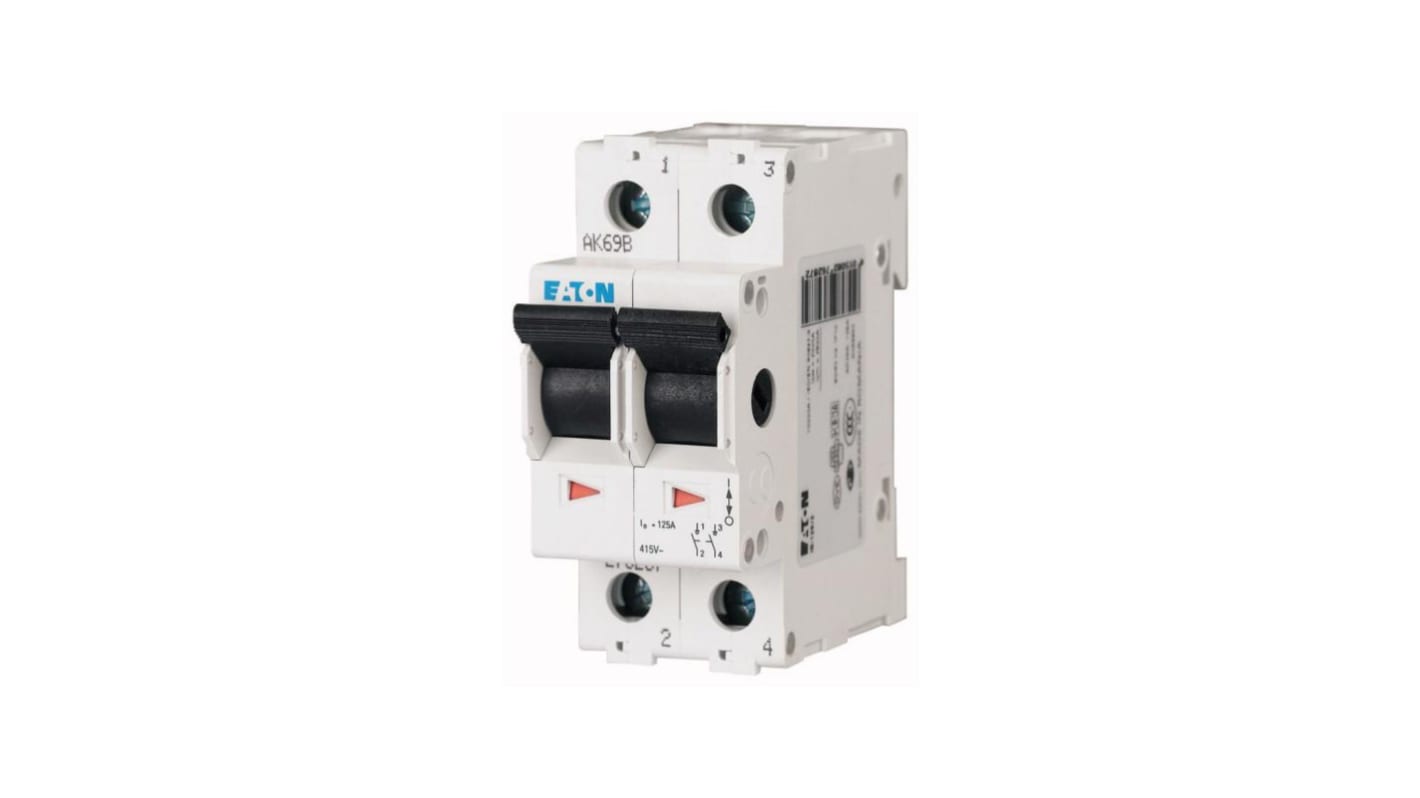 Eaton 2P Pole Isolator Switch - 63A Maximum Current, IP40