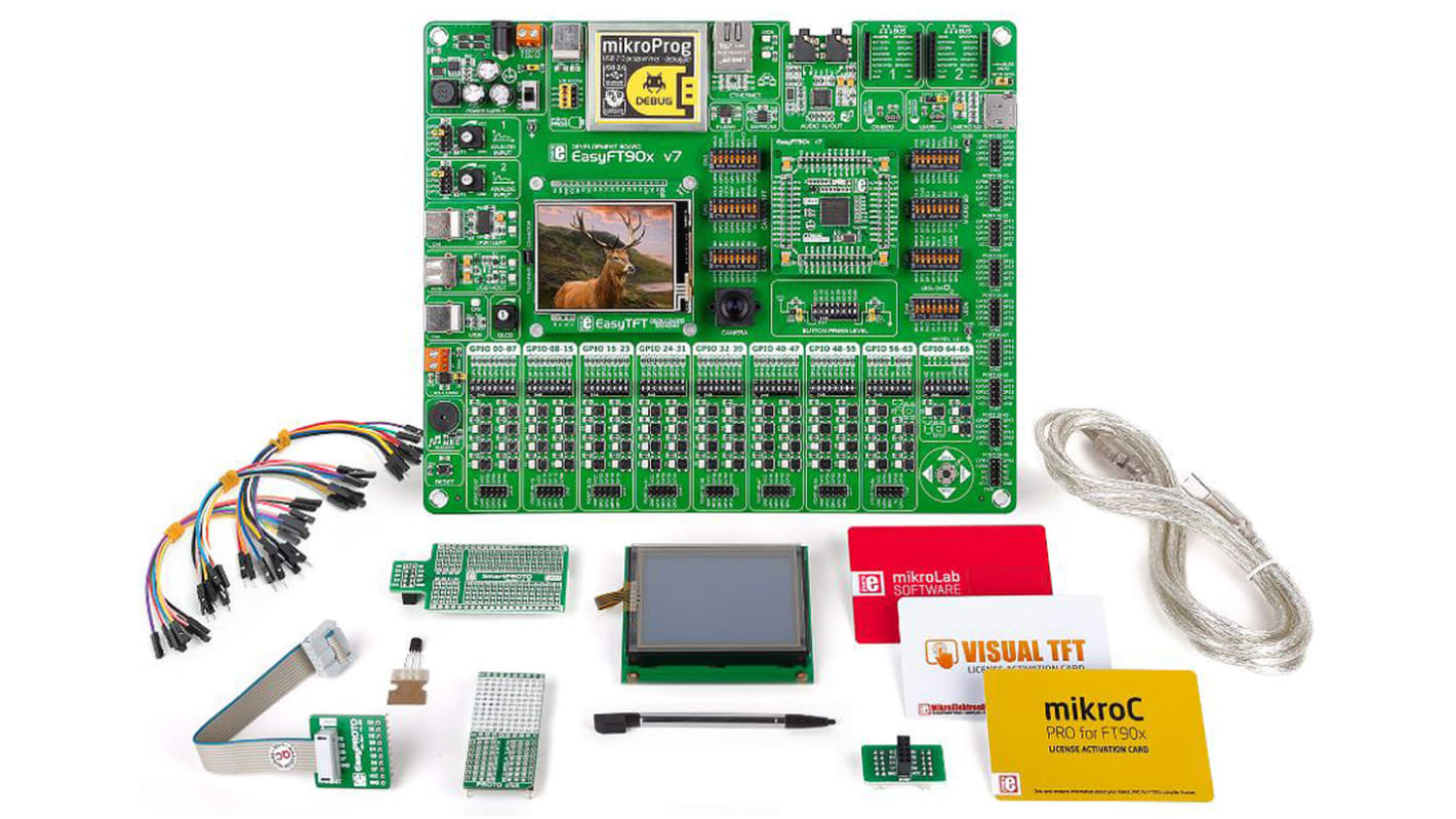 Kit de desarrollo mikroLAB for FT90x de MikroElektronika, con núcleo MCU de 32 bits