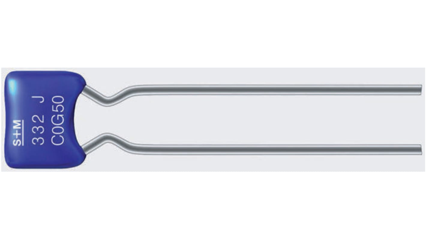 Epcos 100nF MLCC, 50V dc V, ±10% , Through Hole