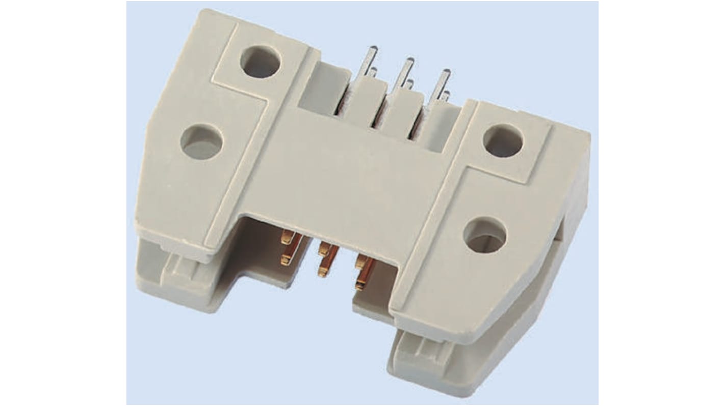 TE Connectivity AMP-LATCH, 2.54mm Pitch, 6 Way, 2 Row, Straight PCB Header, Through Hole