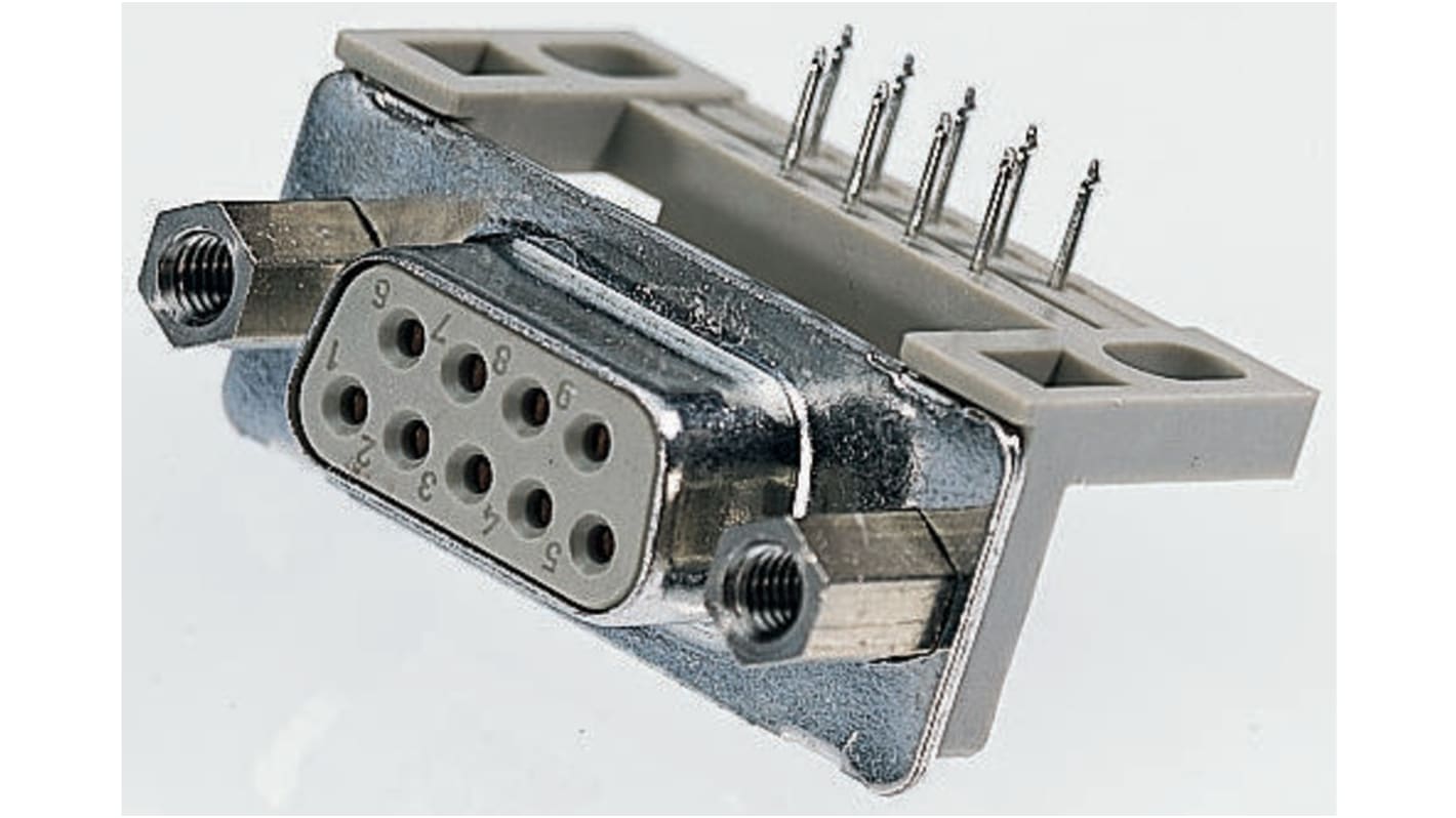 Provertha TMC 50 Way Right Angle Through Hole D-sub Connector Socket, 2.75mm Pitch, with 4-40 UNC screwlocks, Guide