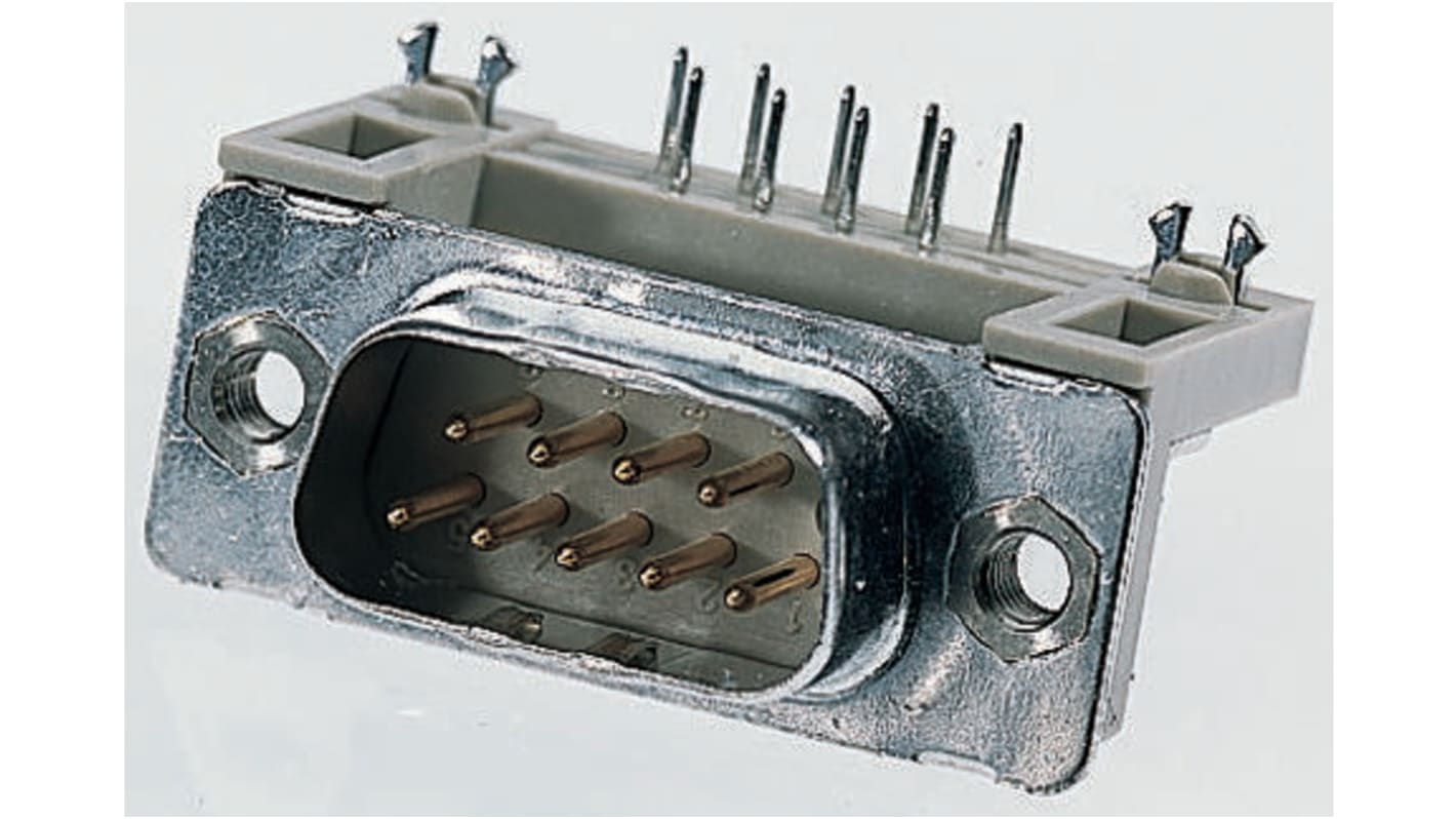 Provertha TMC Sub-D Steckverbinder Buchse abgewinkelt, 9-polig / Raster 2.84mm, Durchsteckmontage  Lötanschluss