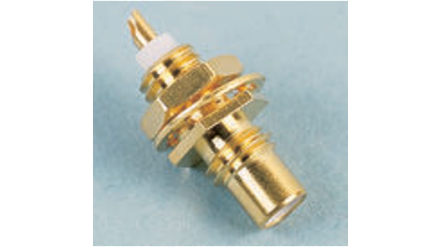 Conector coaxial Radiall R112665000, Hembra, Ángulo de 90° , Impedancia 50Ω, Orificio Pasante, Terminación de Soldador,