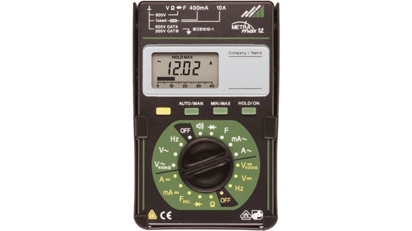 Gossen METRAmax 12 HandAnalog Multimeter, CAT II, CAT III, 40MΩ