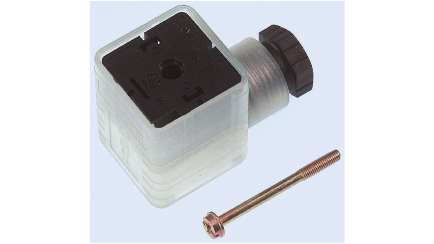 Hirschmann GDML 2P+E DIN 43650 A, Female Solenoid Valve Connector,  with Indicator Light, 250 V Voltage