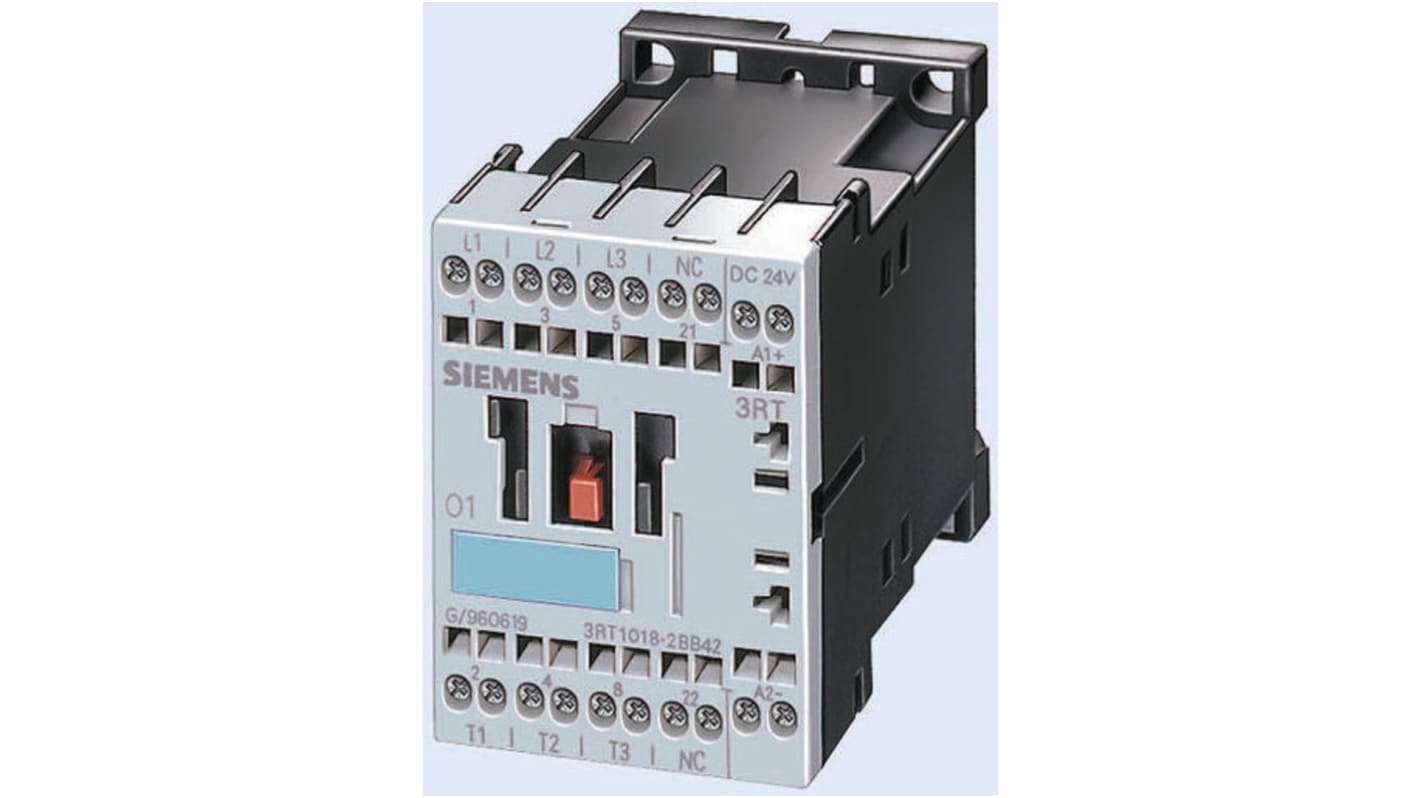 Contattore Siemens, serie 3RT1, 3 poli, 3 NA, 12 A, 5,5 kW, bobina 110 V c.a.