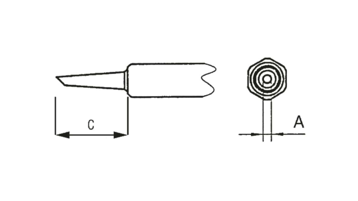 Punta saldatore Weller NT4, serie NT, 1.2 mm, forma smussata