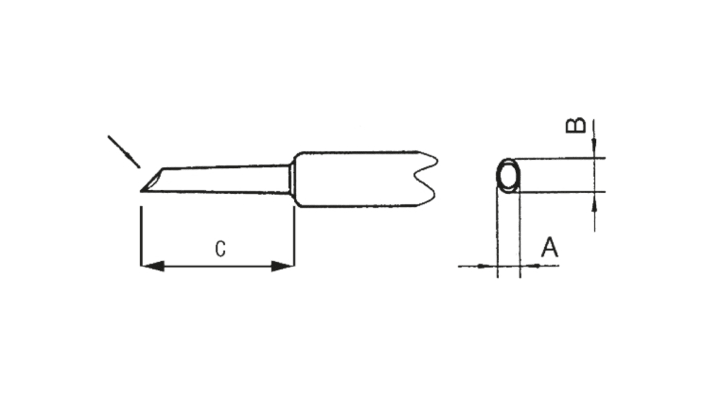 Weller NT GW Ø 2 mm Concave Hoof Soldering Iron Tip for use with WMP, WMPT