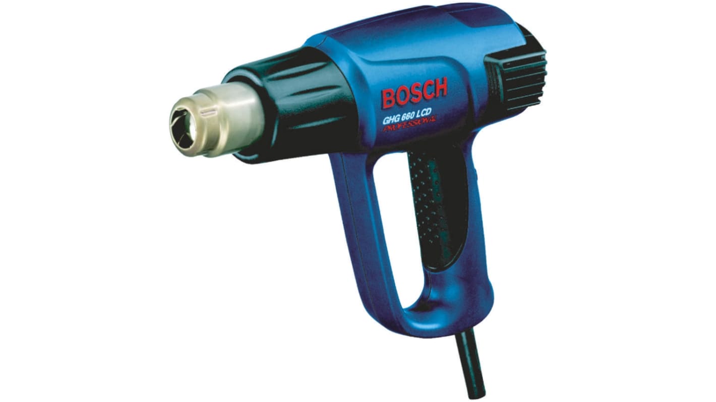 Bosch GHG 660 LCD +660°C max Heat Gun, 240V ac, 2300W, Type C - EuroPlug