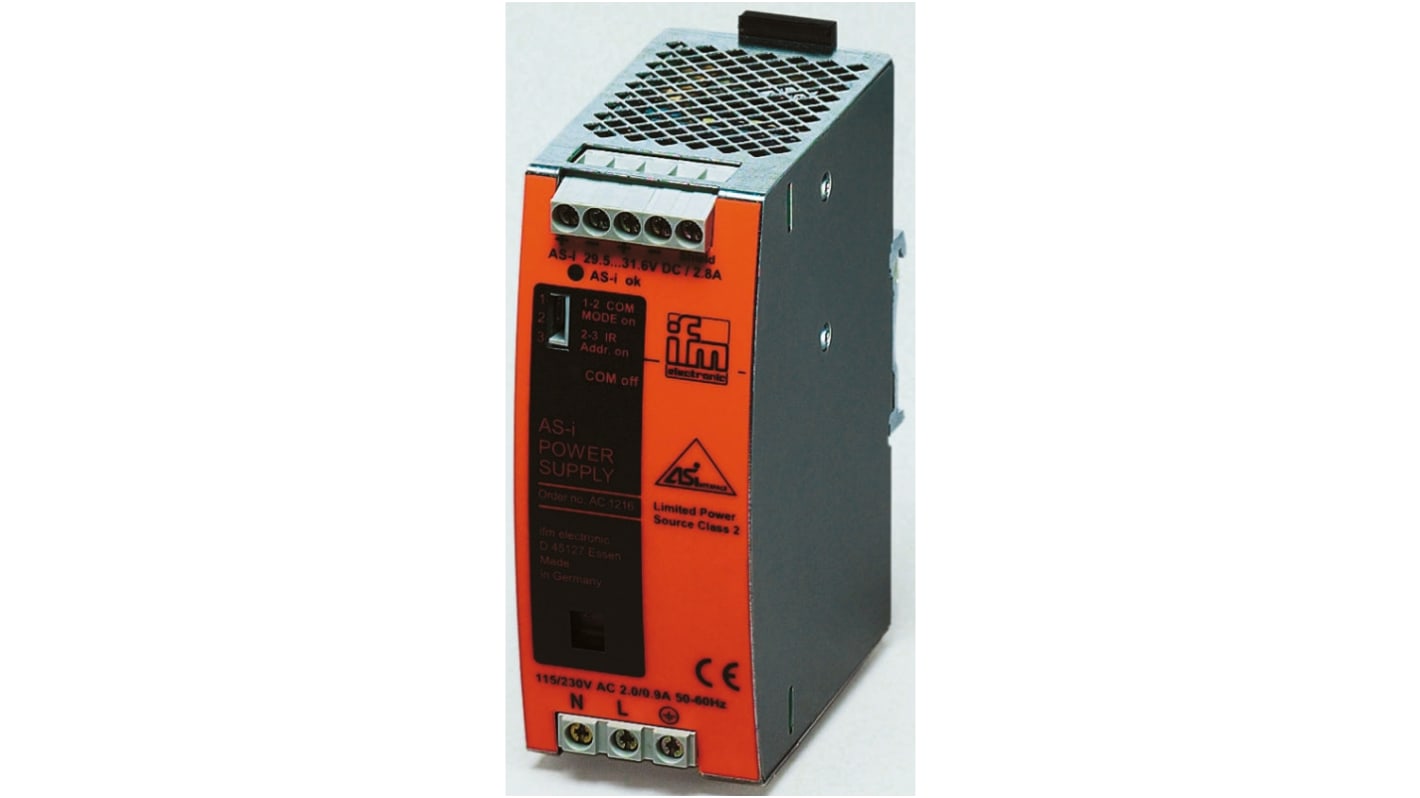 ifm electronic PLC Power Supply AC1254 Series Series AS-i, 29.5 → 31.6V dc