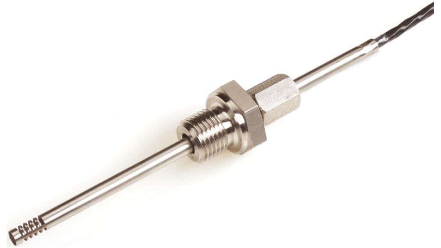 Electrotherm PT100 RTD-sensor, 4.5mm dia., 120mm lang, G1/4, F0.3 +200°C Max