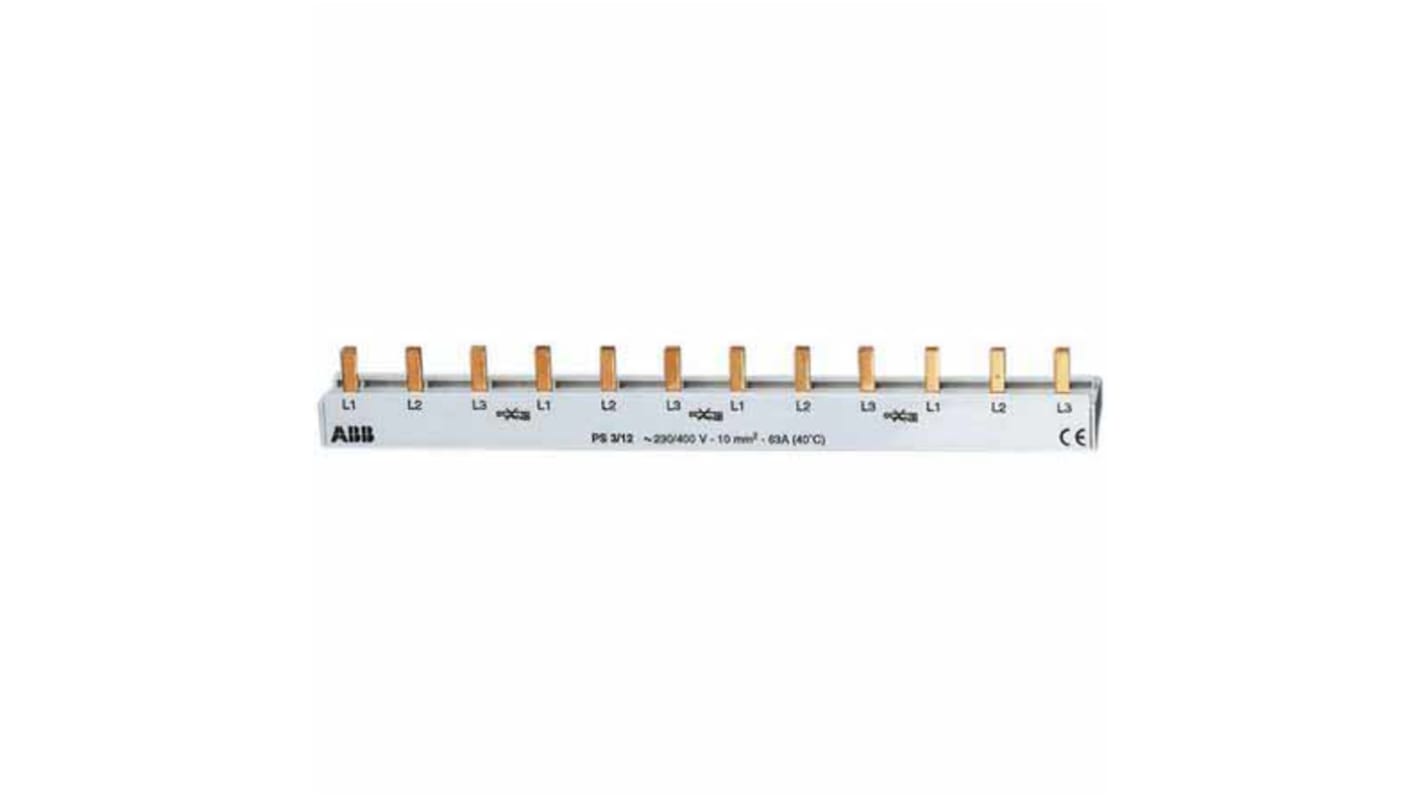 Peigne de raccordement ABB 3 Phase, pas:17.5mm, 400V c.a., Série PS