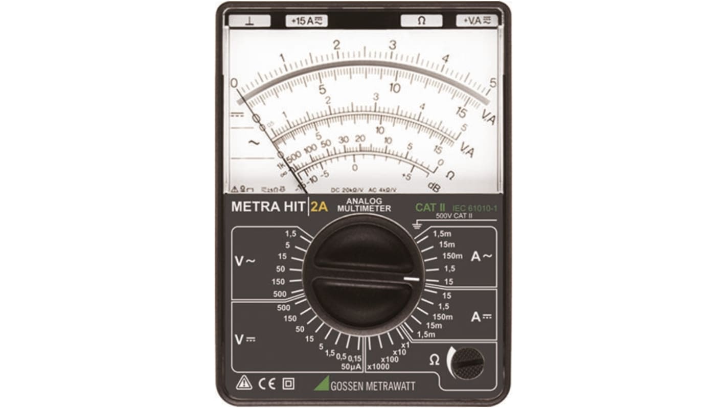 Analogový multimetr, číslo modelu: METRAHit 2A Gossen Metrawatt, s ISO kalibrací