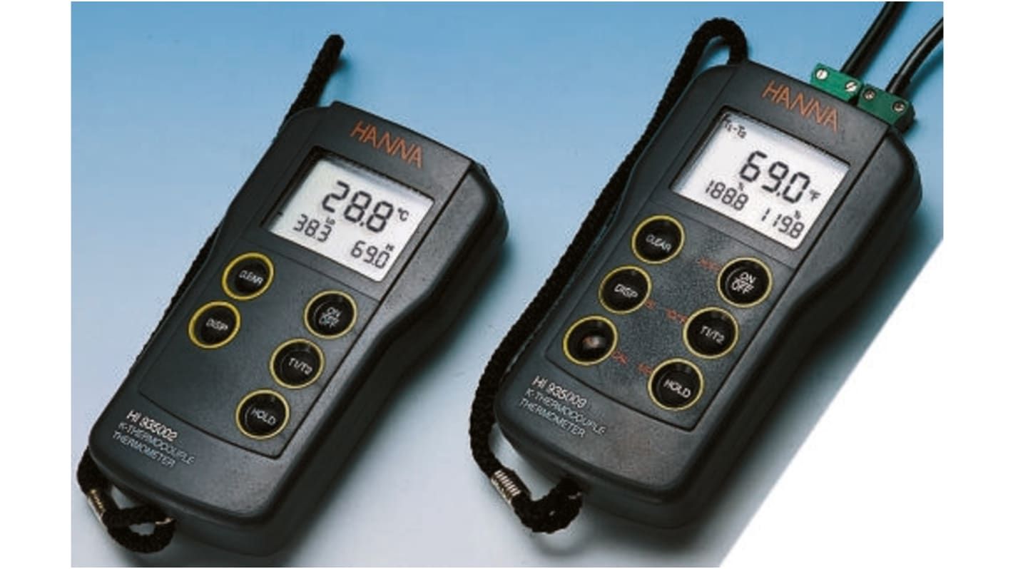 Thermomètre numérique Hanna Instruments HI 935005, 1 voie de mesure pour K, Etalonné RS