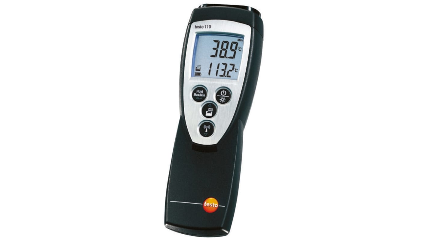 Testo 110 Wired Digital Thermometer for Multipurpose Use, NTC Probe, 1 Input(s), +150°C Max, ±0.2 °C Accuracy