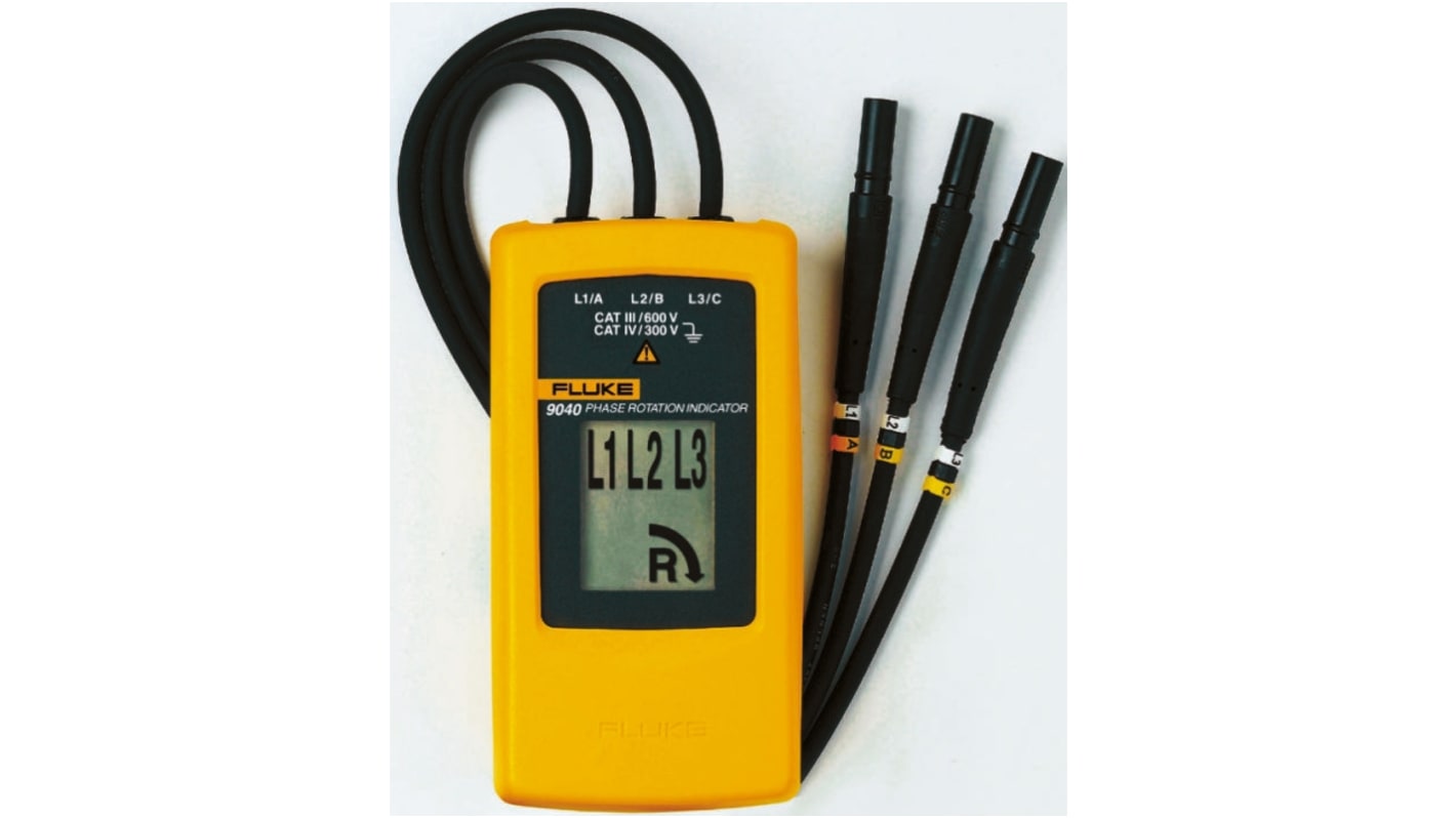 Tester sledu fází Zkušební sonda CAT III 600 V, CAT IV 300 V, typ displeje: LCD 400Hz 700V, číslo modelu: 9040 Fluke,