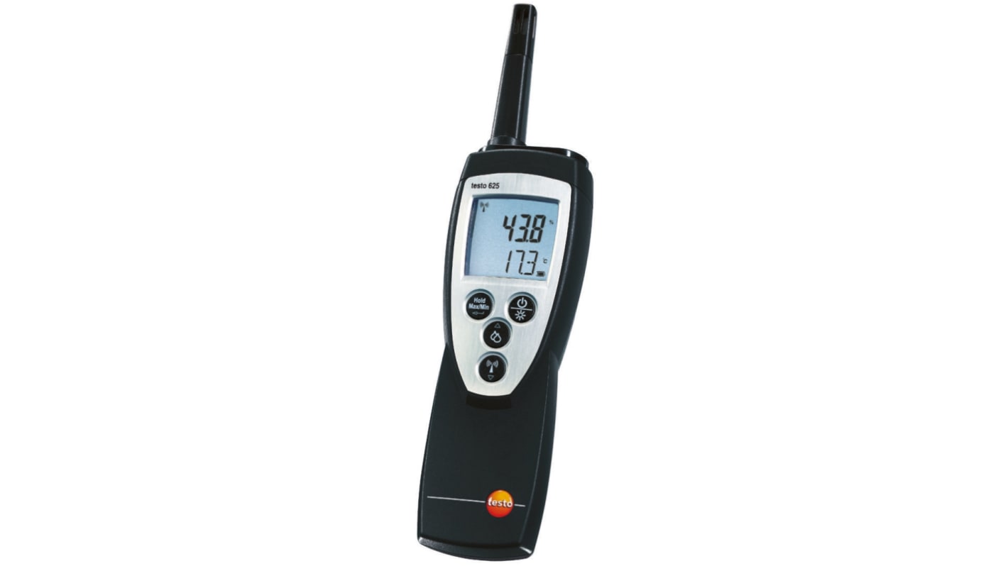 Testo 625 Handheld Hygrometer, ±2.5 %RH Accuracy, +1370°C Max, 100%RH Max, RS Calibration