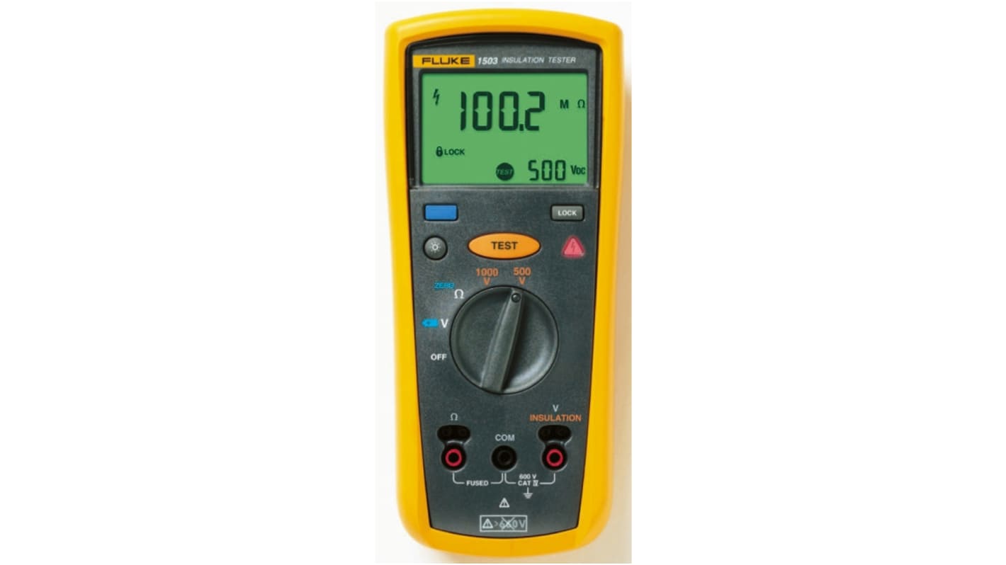 Fluke 1507 Isolationsprüfgerät, 200mA, 1000V / 10GΩ Isolations- & Durchgangsprüfgerät, ISO-kalibriert