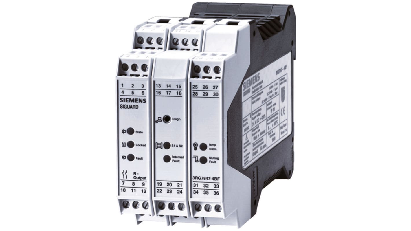 Relè di sicurezza Siemens 3RG78, 24V cc, 2 contatti di sicurezza