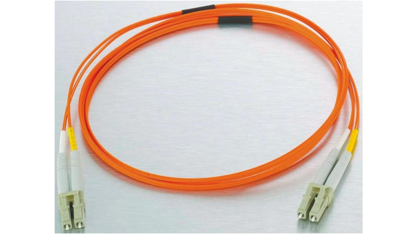 Cable de fibra óptica RS PRO OM1, con A: LC, con B: LC, long. 3m, funda libre de halógenos y bajo nivel de humo