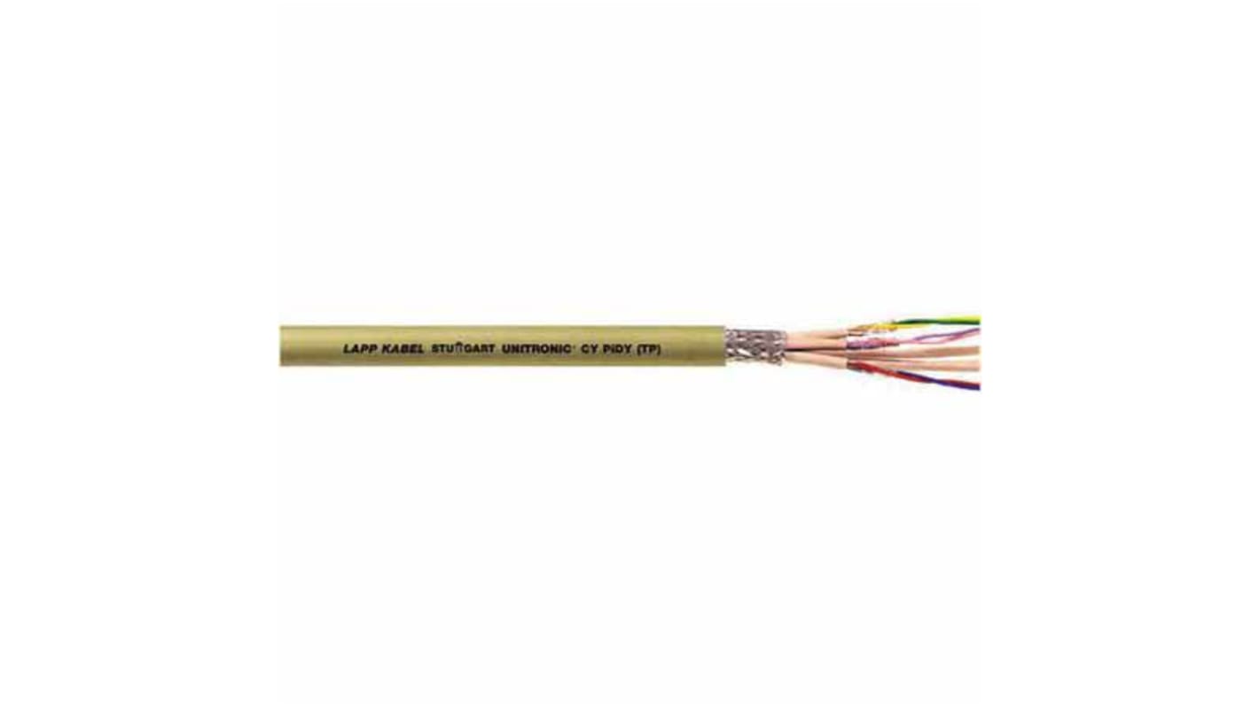 Lapp UNITRONIC CY PiDY Control Cable, 16 Cores, 0.25 mm², Screened, 100m, Grey PVC Sheath, 24 AWG