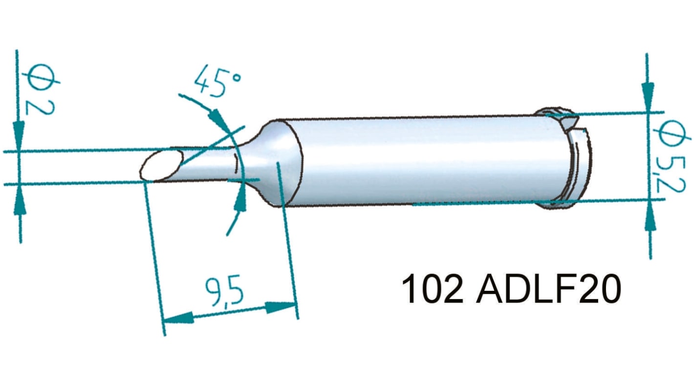 Ersa Lötspitze 2 mm Angeschrägt Serie 102 für I-Tool