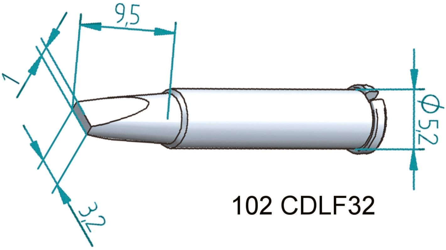 Ersa Lötspitze 1 x 3,2 mm flach Serie 102 für I-Tool