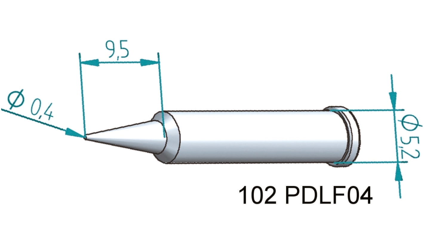 Grot lutowniczy ołówkowy Ersa do I - Narzędzie Stożkowa 0,4 mm Serie 102