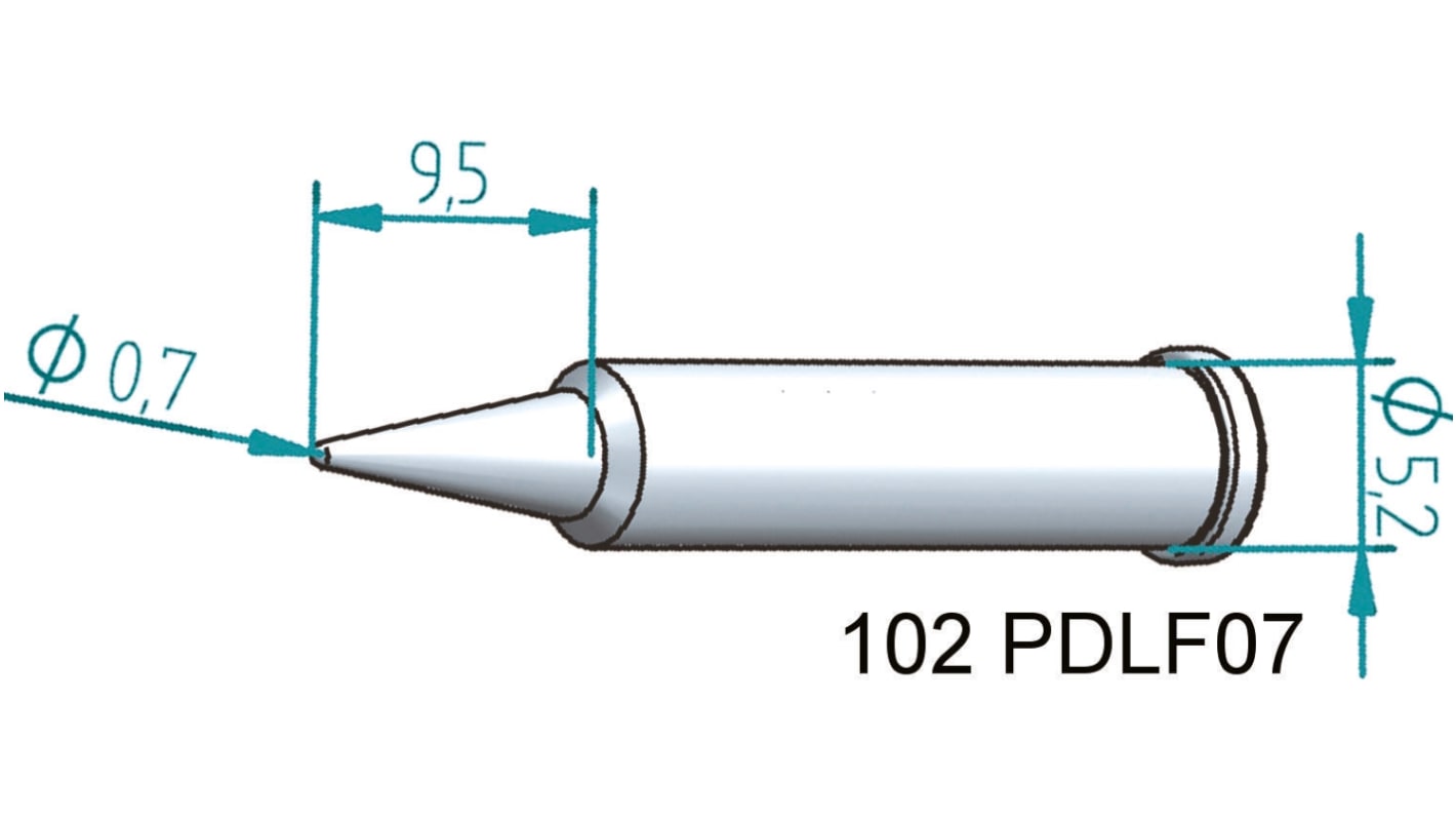 Panne de fer à souder Ersa, Conique, série Serie 102, 0,7 mm, pour I-Tool