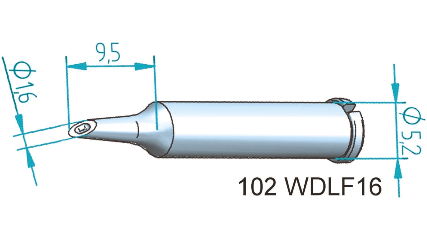 Punta de soldadura, tipo recto Ersa, serie 102, punta de 1,6 mm, para usar con I-Tool