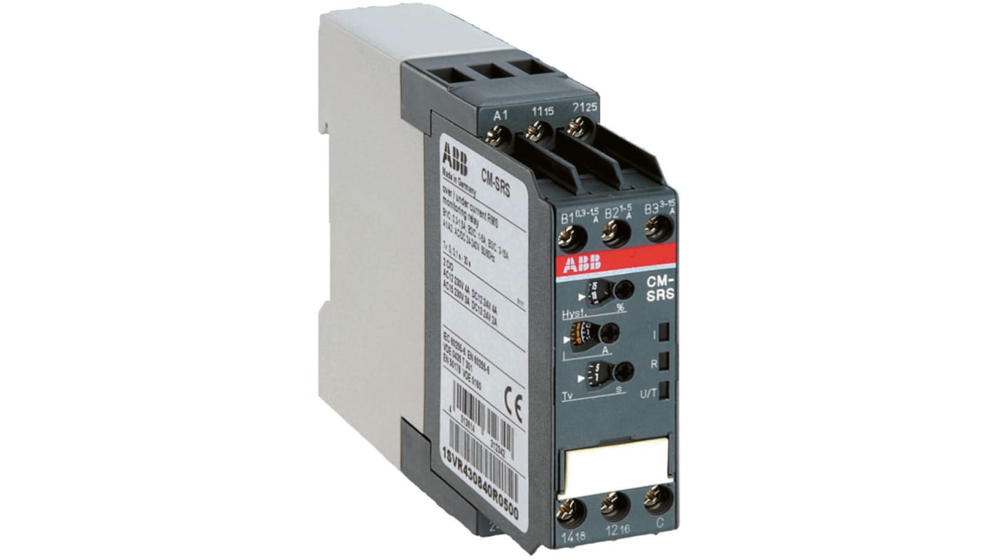 1SVR430840R0500 CMSRS.22 ABB Current Monitoring Relay, 0.3 → 1.5A