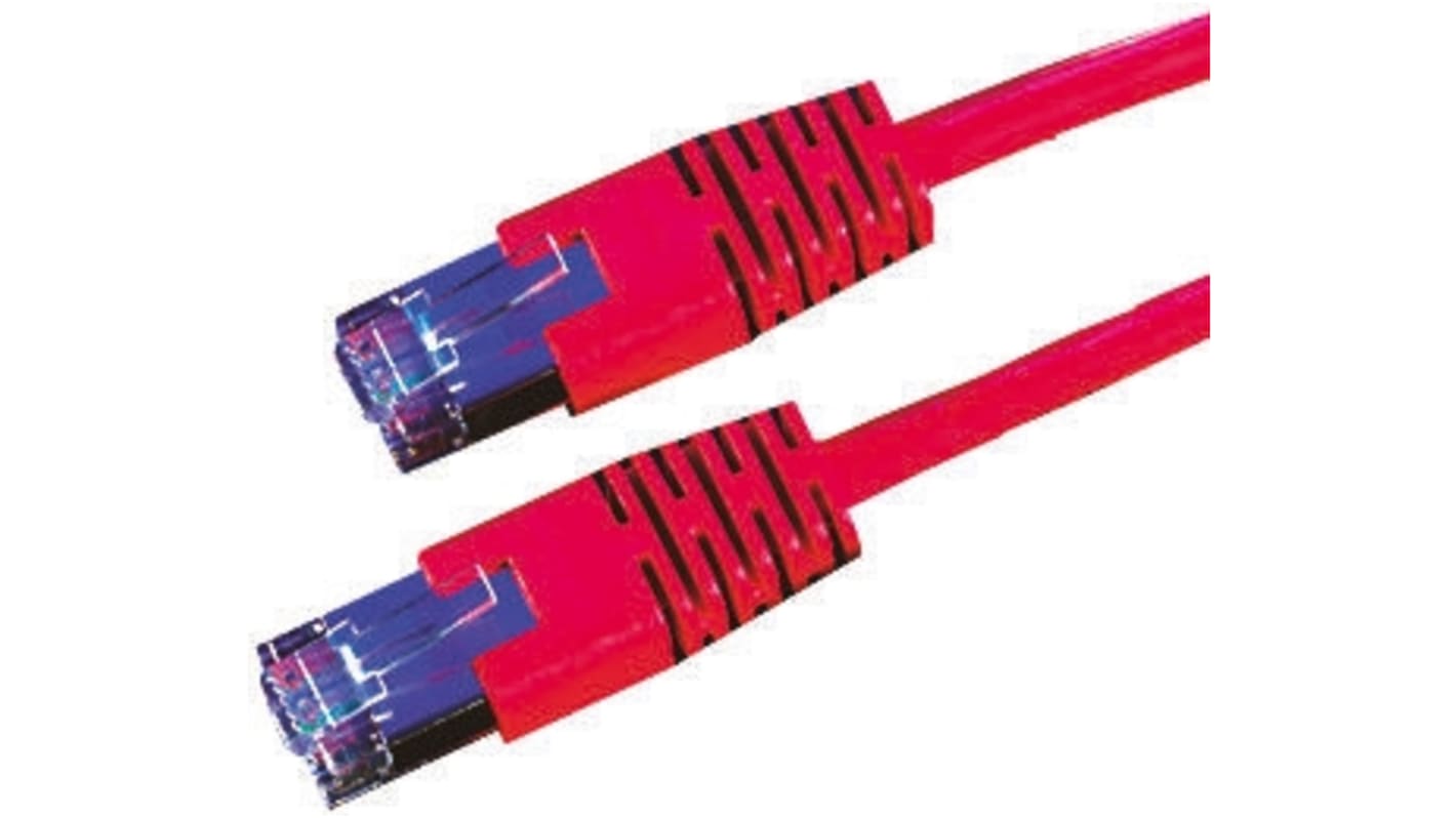 Roline Cat6 Male RJ45 to Male RJ45 Ethernet Cable, S/FTP, Red PVC Sheath, 10m