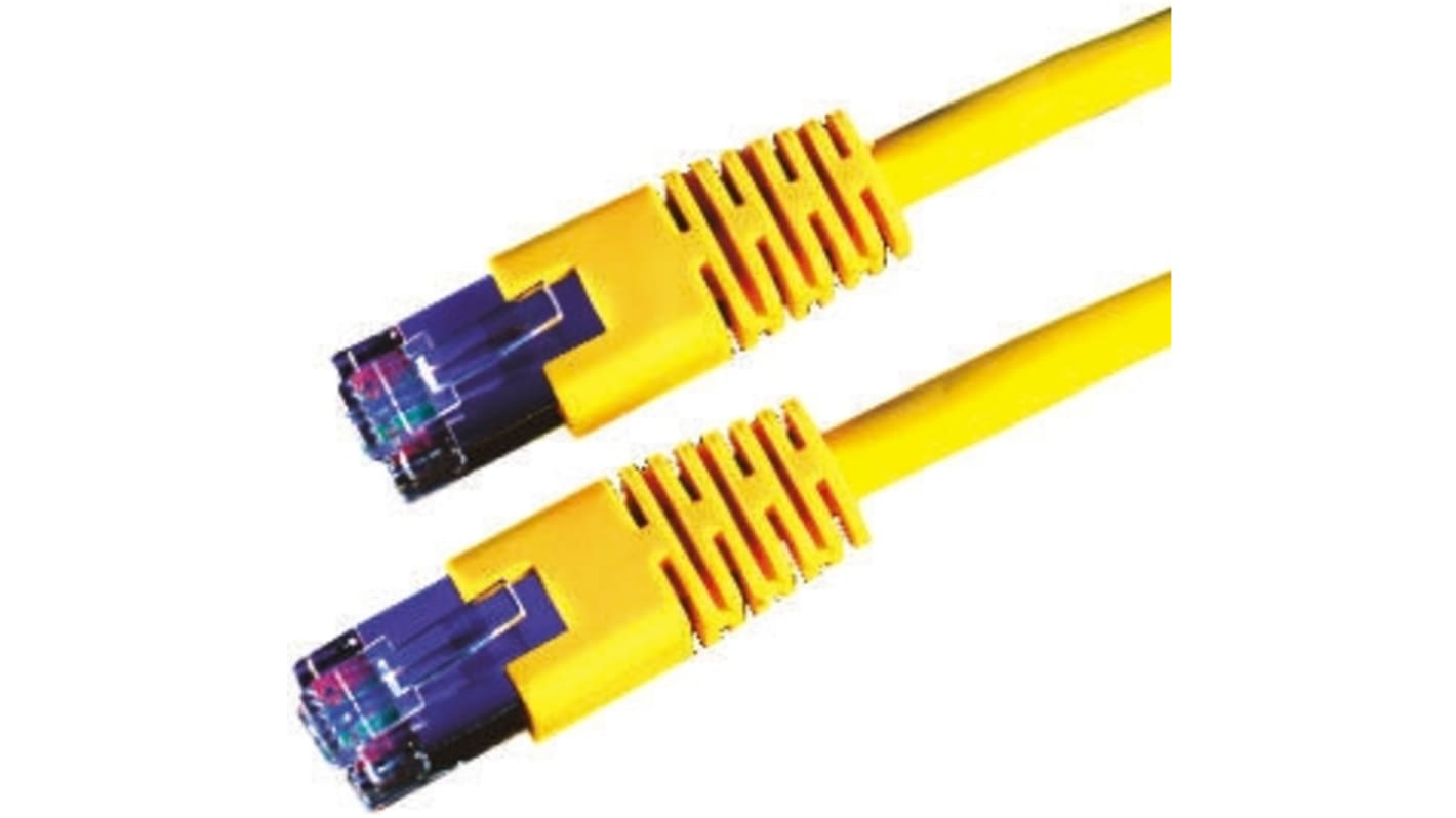 Roline Cat6 Male RJ45 to Male RJ45 Ethernet Cable, S/FTP, Yellow PVC Sheath, 10m