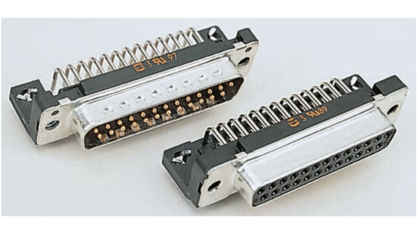 Harting Sub-D Steckverbinder Stecker abgewinkelt, 37-polig / Raster 2.76mm, Durchsteckmontage  Lötanschluss