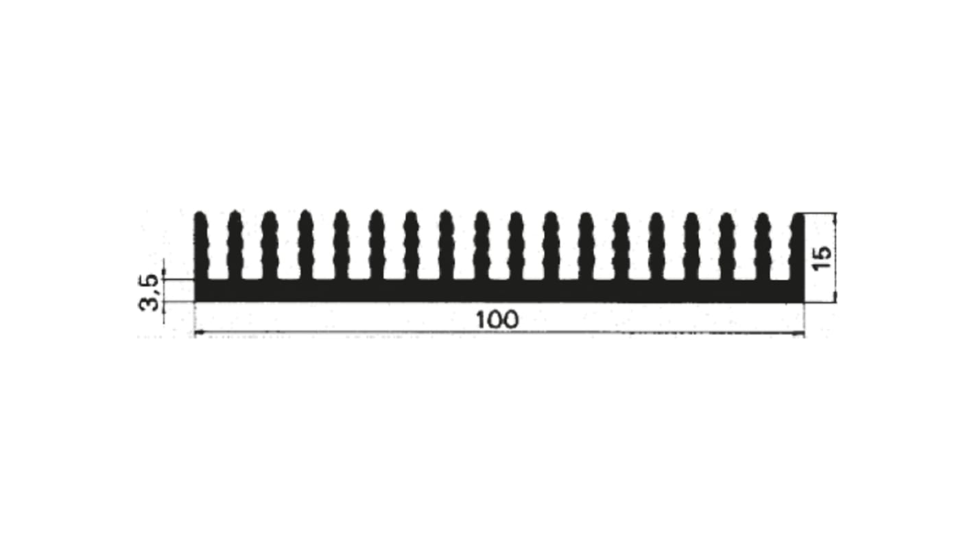 Seifert Kühlkörper für Universelle rechteckige Alu, 1m x 100mm x 15mm