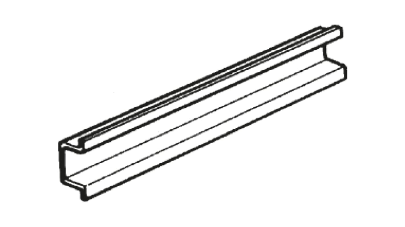 Rail DIN Legrand 180mm x 7.5mm, Non perforé, Rail oméga en Acier