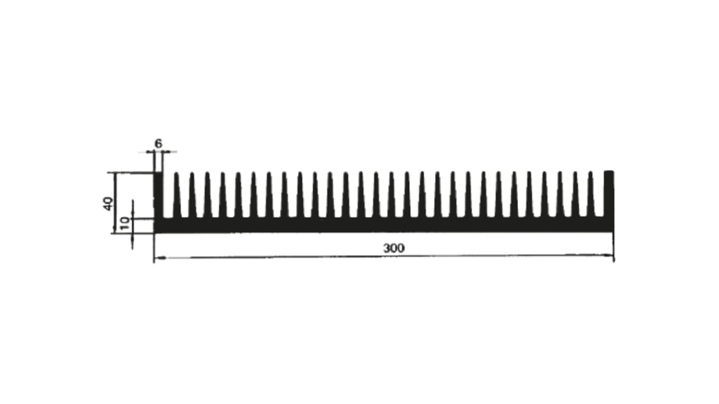 Disipador Schaffner de Aluminio, dim. 1000 x 300 x 40mm, para usar con Aluminio Rectangular Universal