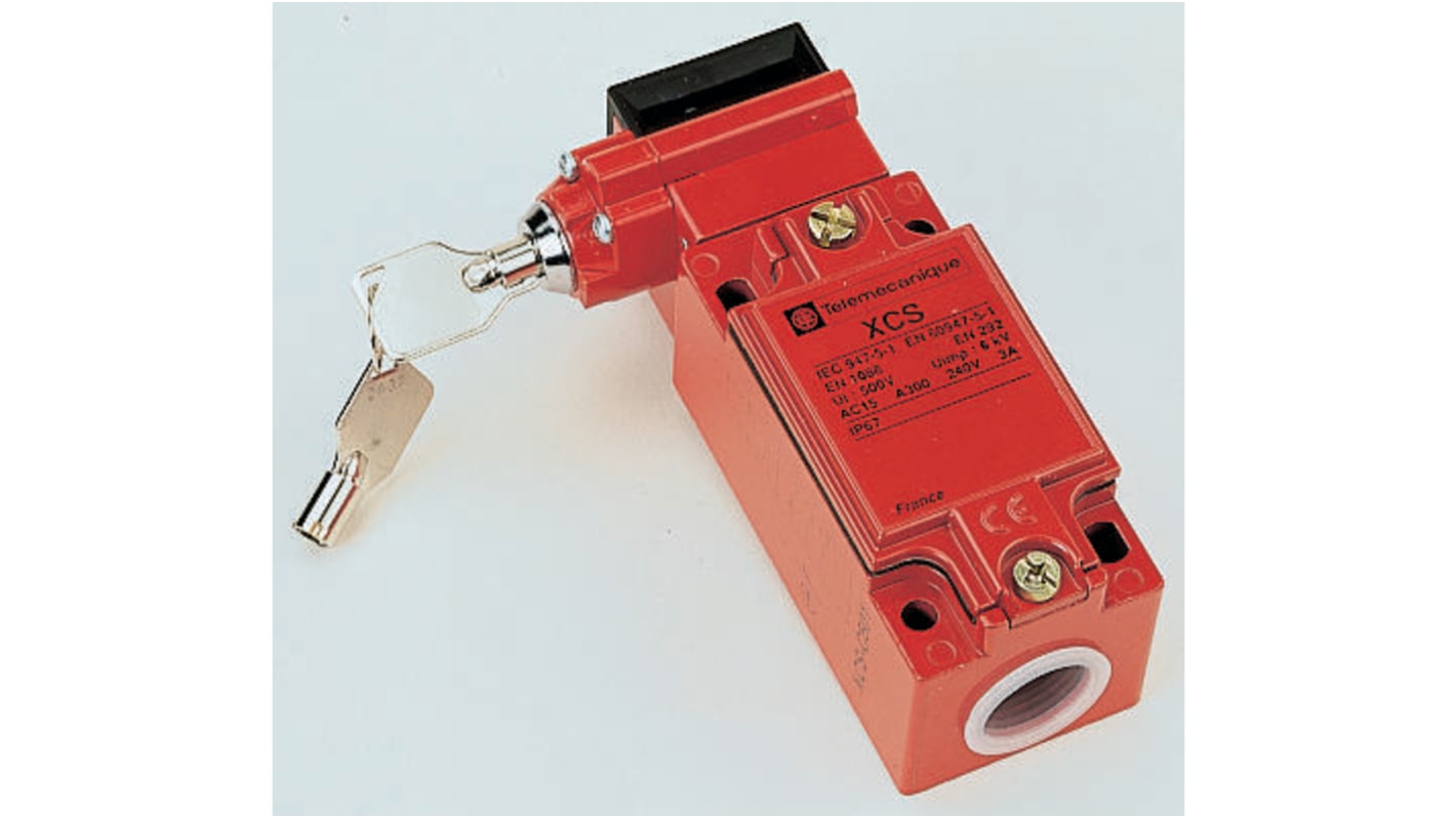 Telemecanique Sensors XCSC Safety Interlock Switch, 2NO/1NC, Key, Zamak Zinc Alloy