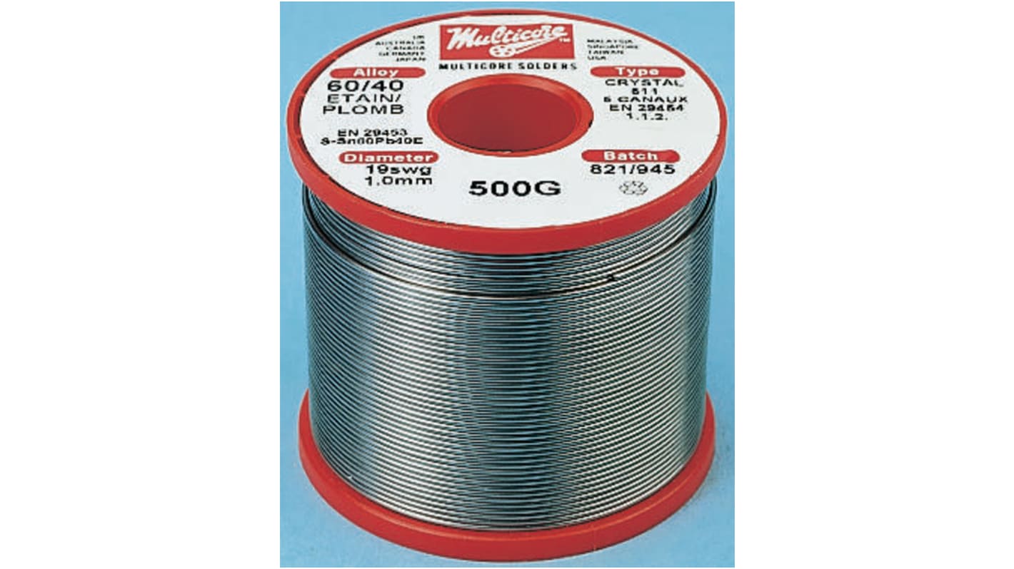 Multicore Wire, 1mm Lead solder, 183 → 188°C Melting Point