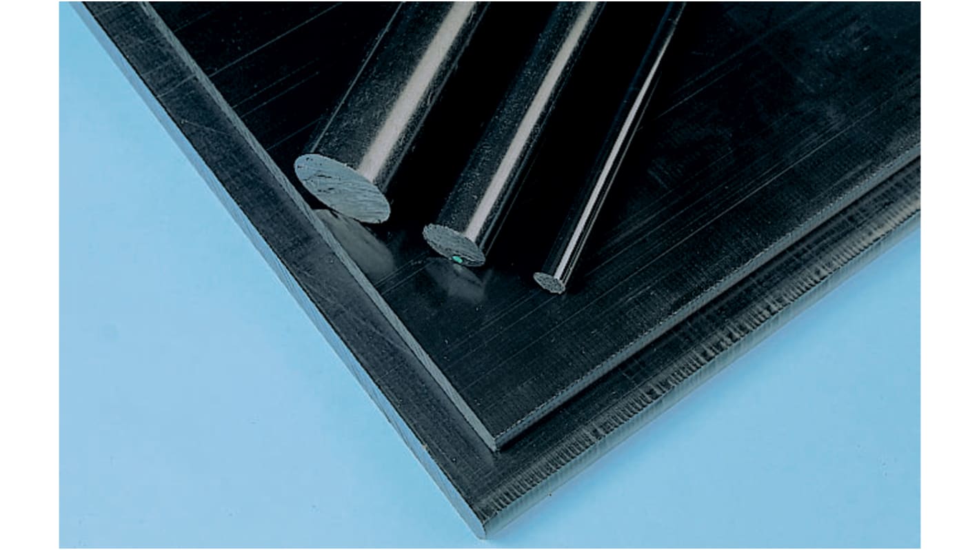 Varilla de acetal, Negro, 1m x 12mm