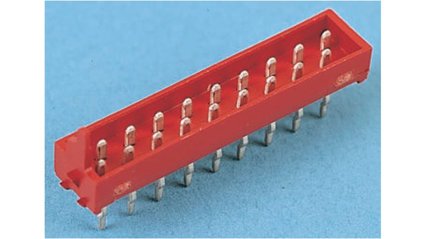 File di contatti PCB TE Connectivity, 12 vie, 2 file, passo 2.54mm