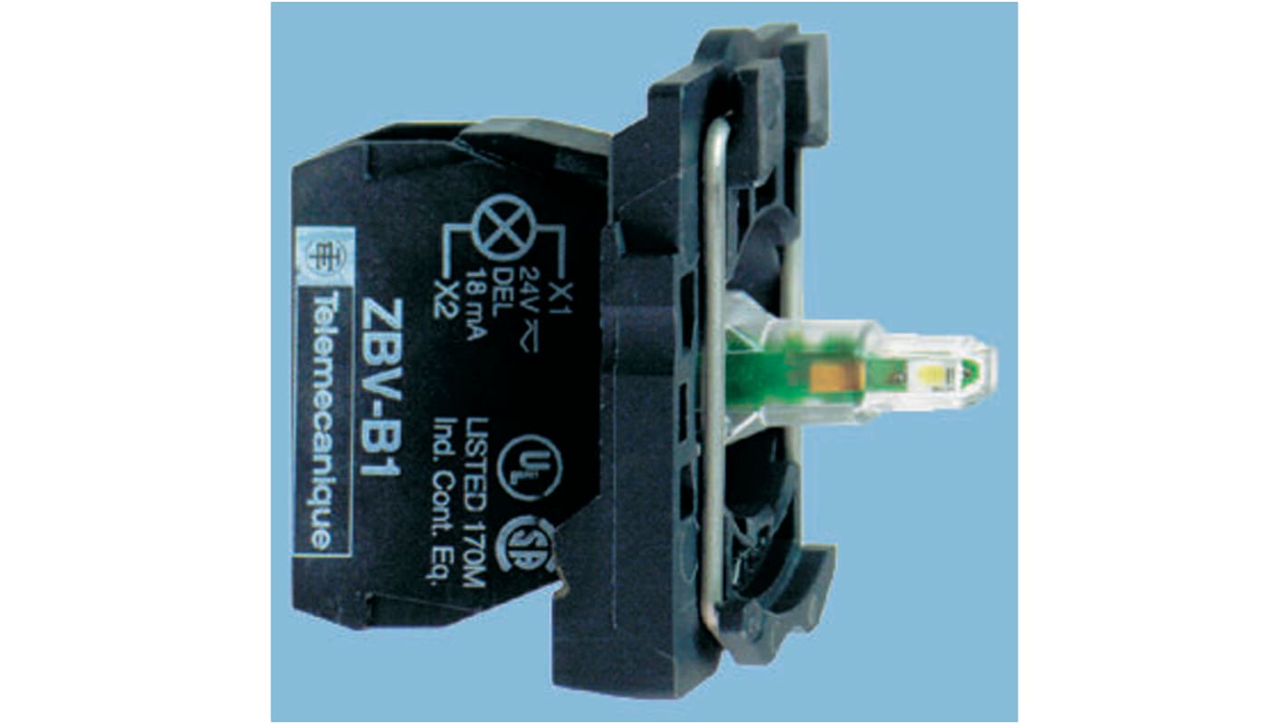 Bloque de luces Schneider Electric ZB5AVB6, LED, Azul, 24 V ac / dc, terminal Roscado