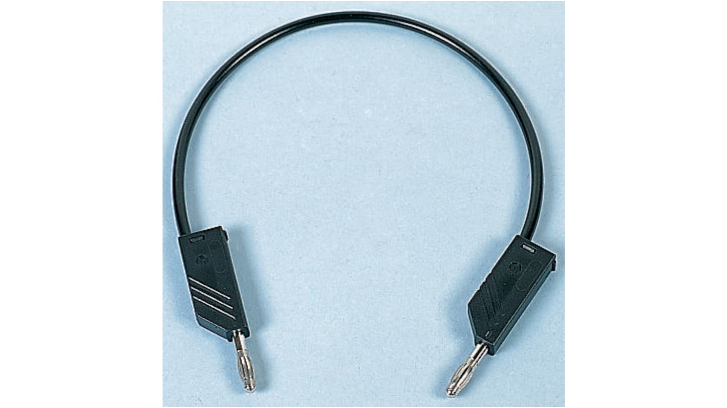 Hirschmann Test & Measurement Test lead, 16A, 60V dc, Black, 50cm Lead Length