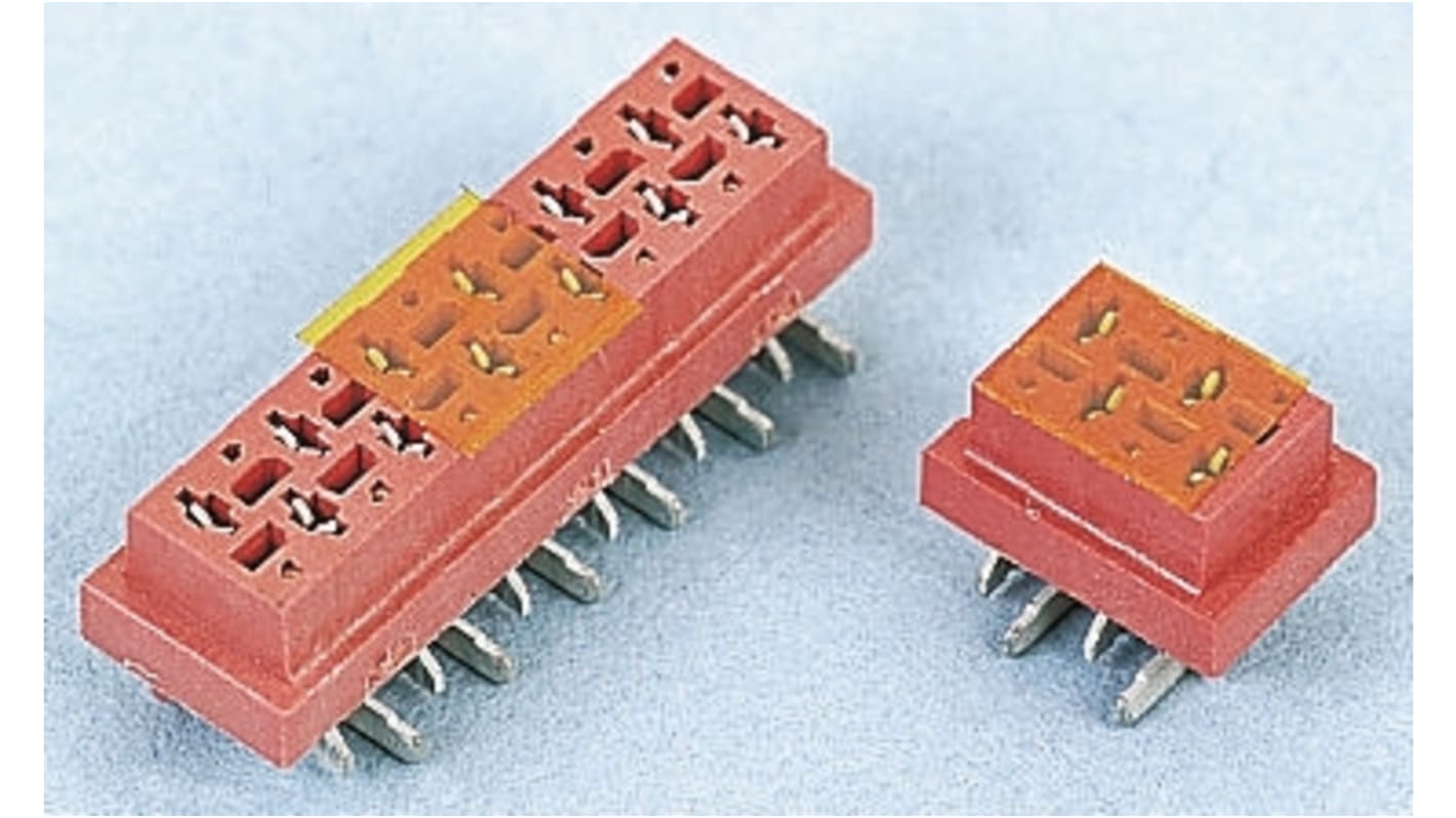 TE Connectivity Micro-MaTch Series Straight Surface Mount PCB Socket, 6-Contact, 2-Row, 2.54mm Pitch, Solder Termination