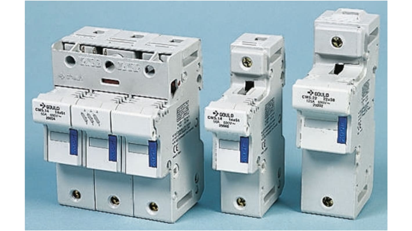 T331056 Mersen 50A Rail Mount Fuse Holder for 14 x 51mm Fuse, N, 690V