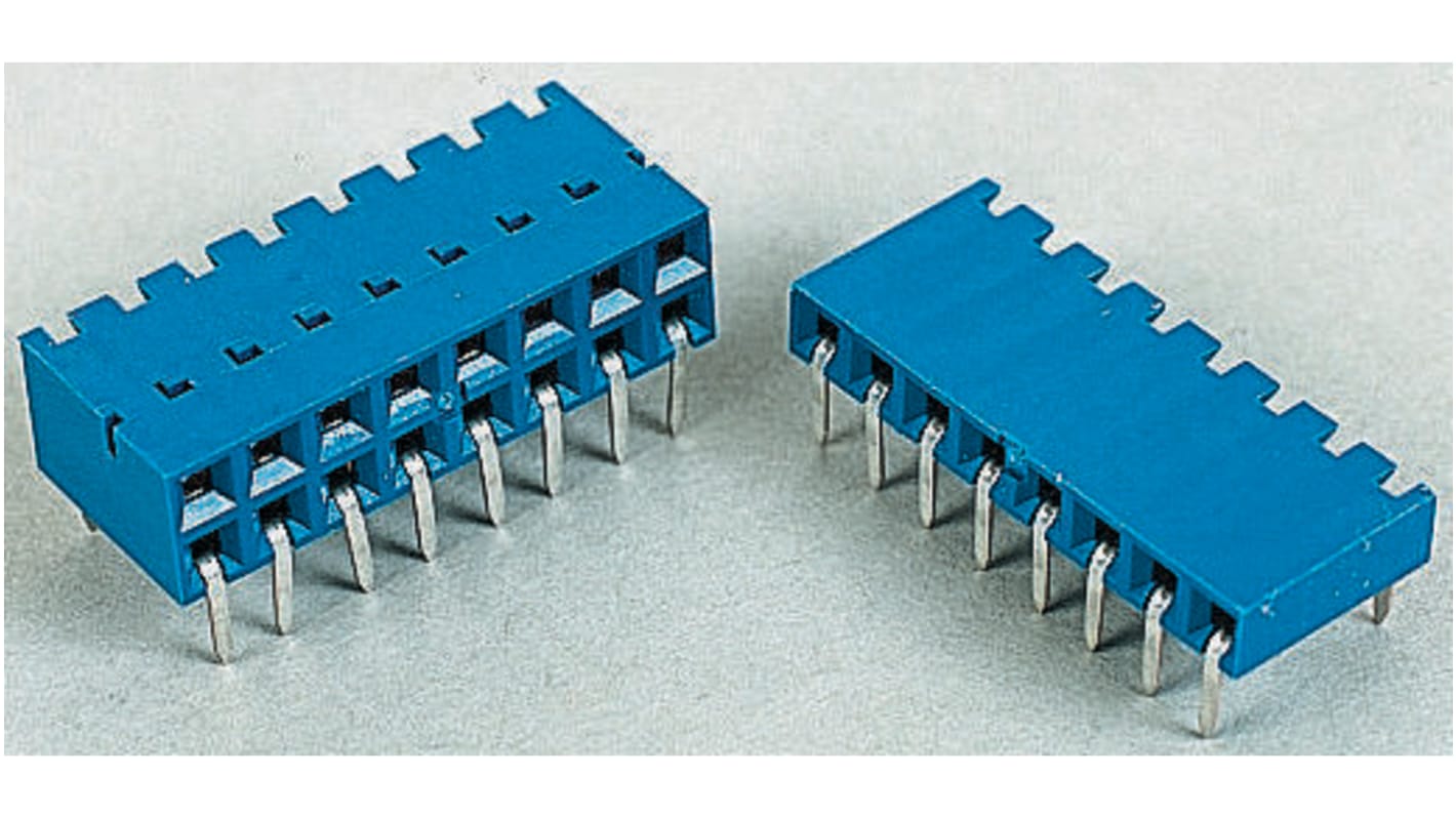 Amphenol Communications Solutions Dubox Series Right Angle Through Hole Mount PCB Socket, 5-Contact, 1-Row, 2.54mm