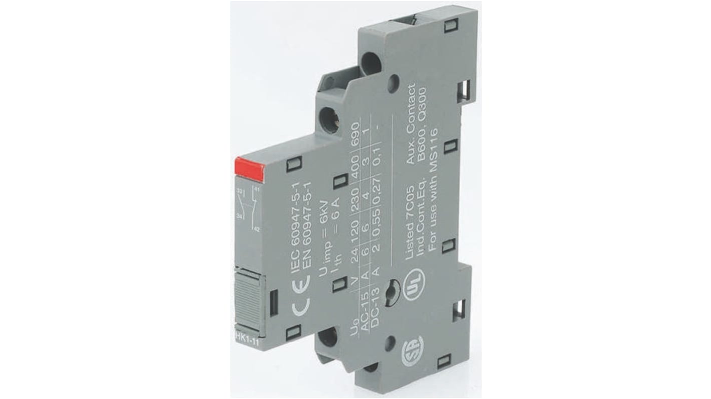 ABB Auxiliary Contact, 2 Contact, 2NC, Side Mount