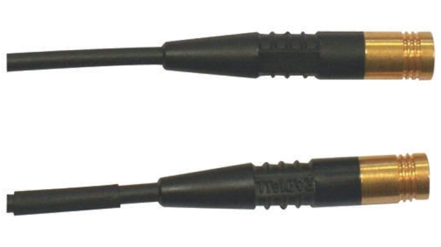 Cable coaxial RG174 Radiall, 50 Ω, con. A: PYMES, Macho, con. B: PYMES, Macho, long. 500mm Negro