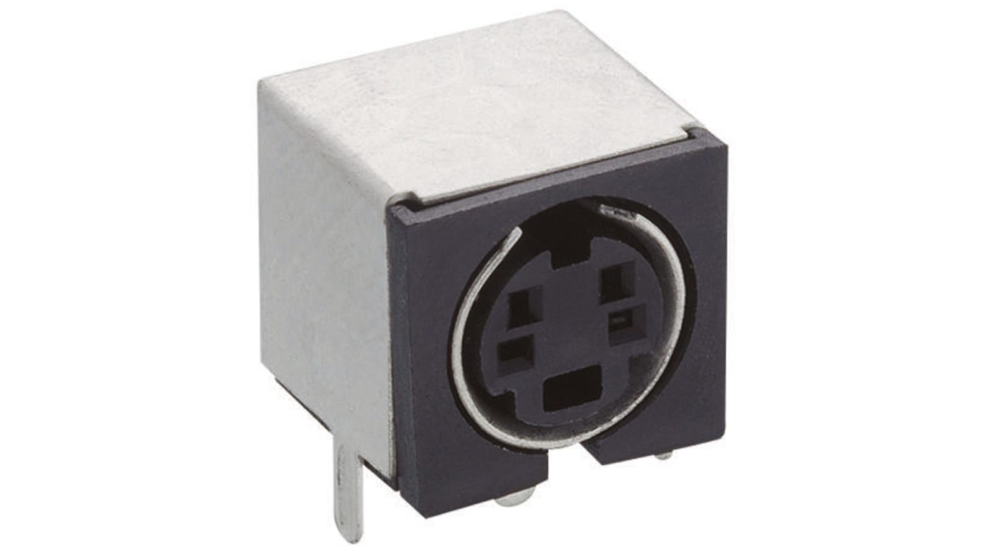 Lumberg 6 Pole Right Angle Miniature Din Socket, 1A, 100 V ac, Female, Through Hole